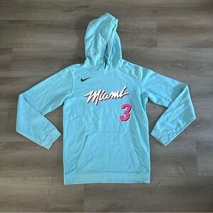 NBA Nike Men Miami Heat Dwyane Wade Blue 2019/20 Vice City Pullover Hoodie Sz S